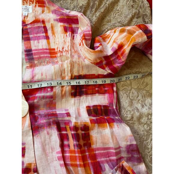 Vintage y2k linen pink one button top size small - Picture 5 of 7